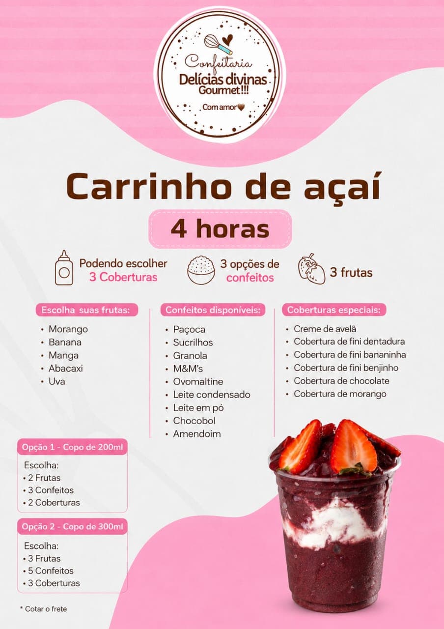 Carrinho de Açaí Gourmet