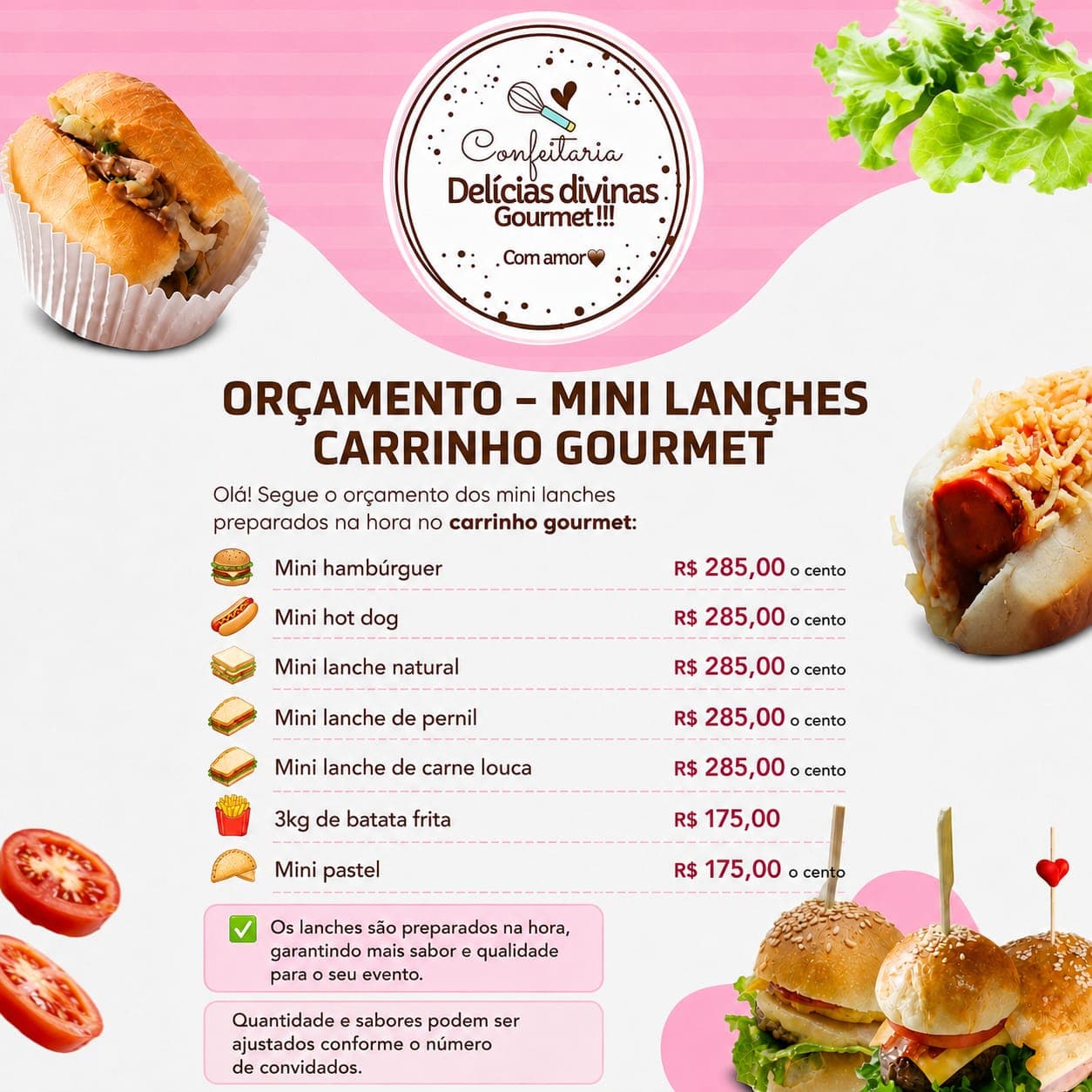 Carrinho de Mini Lanches