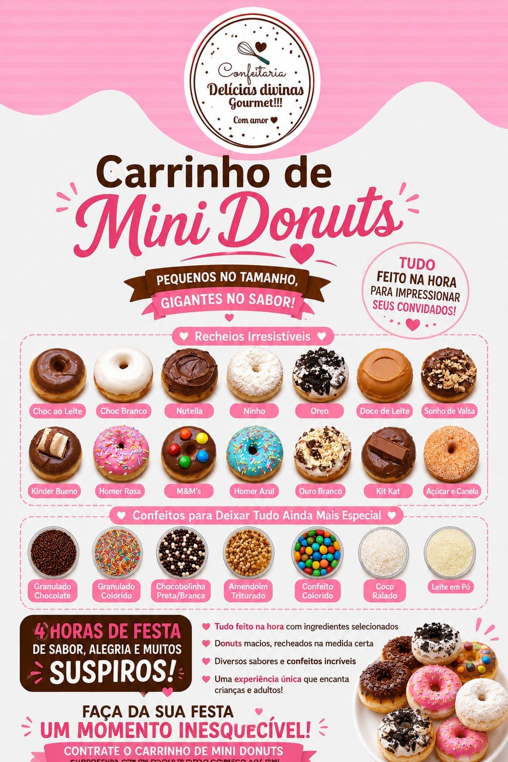 Carrinho de Mini Donuts
